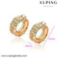 91412 Xuping Fashion Jewelry 18K Pendientes chapados en oro Pendientes de aro